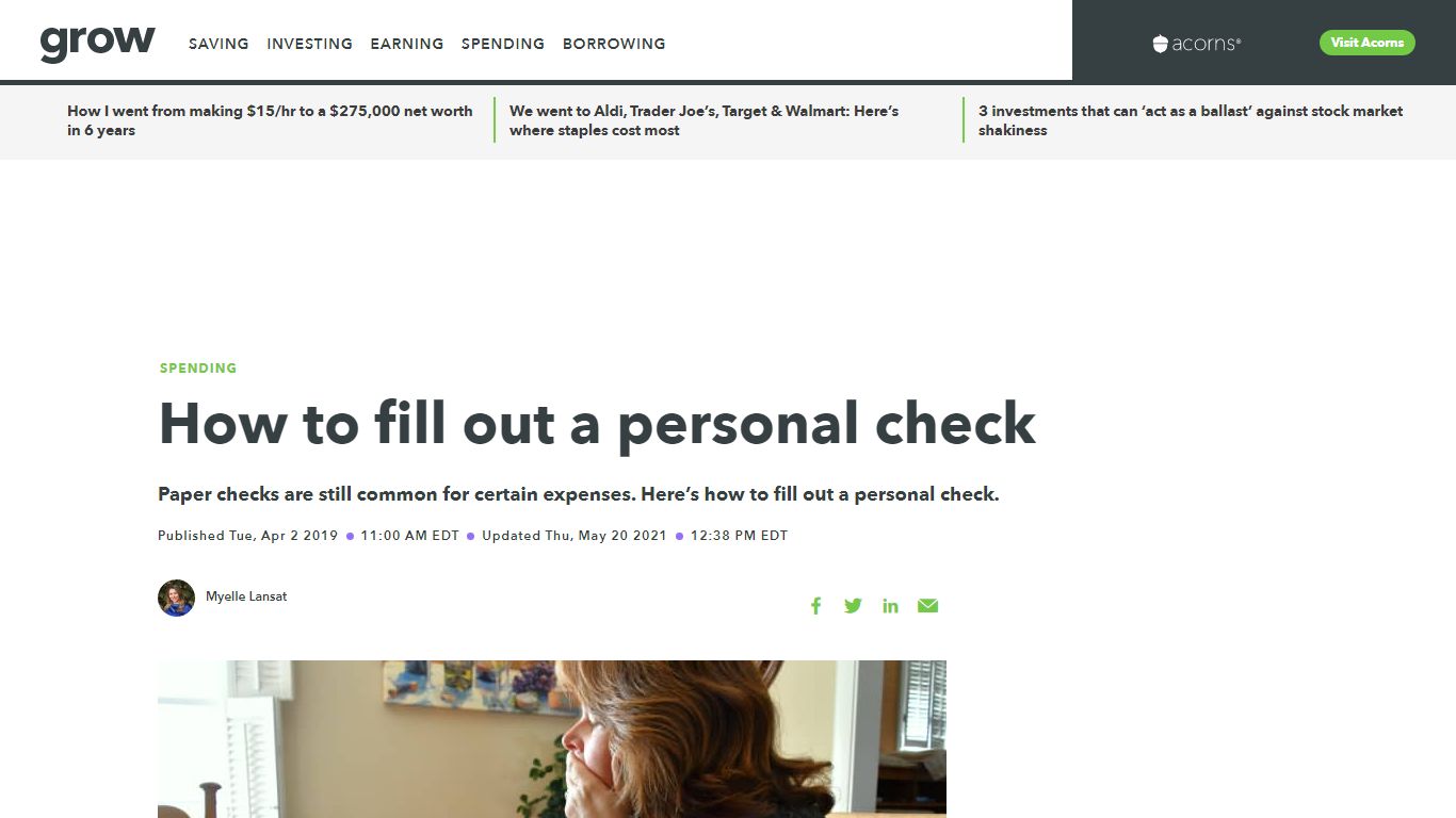How to fill out a personal check - Grow from Acorns